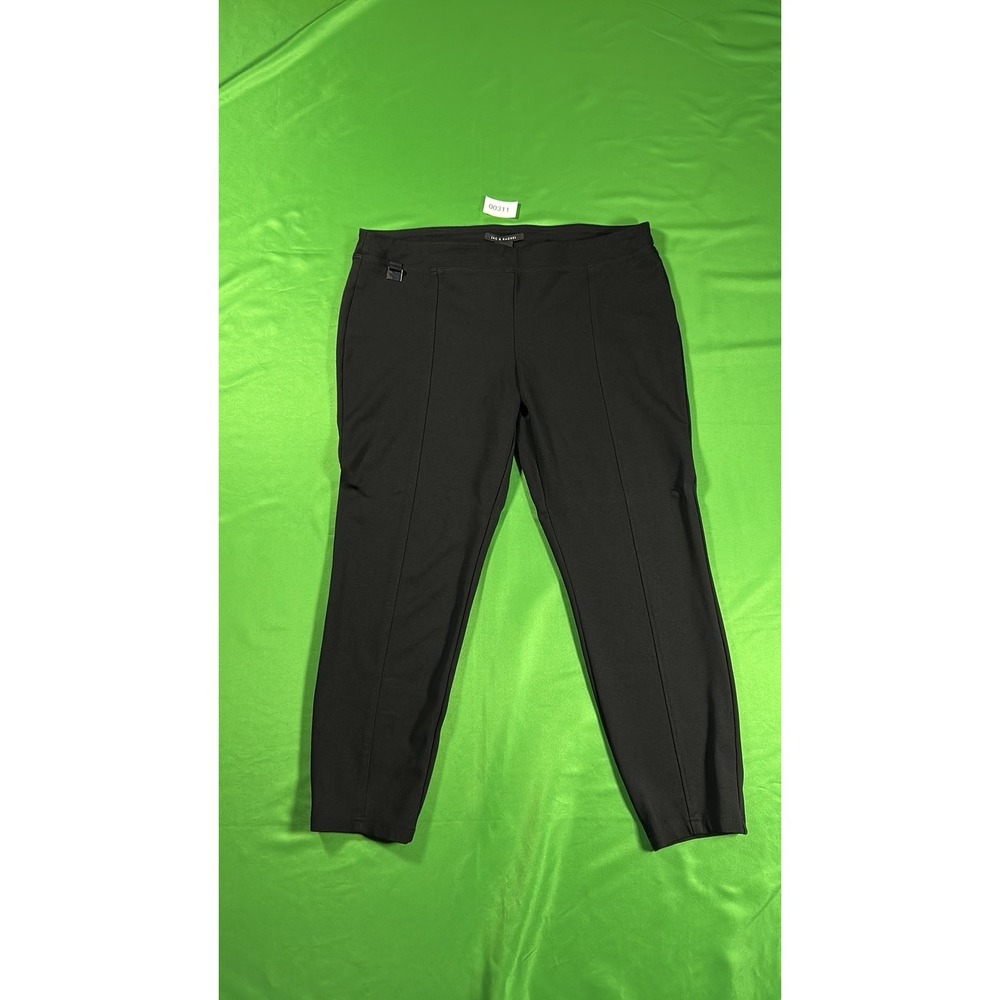 Zac & Rachel Womens Black Pull-On Ankle Pants XL Slim Leg Professional